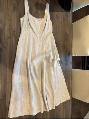 Old Navy Linen Midi Dress With Pockets